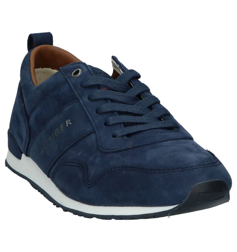 Casual Schoen Blauw Tommy Hilfiger Iconic Nubuck Leather Runner, , pdp