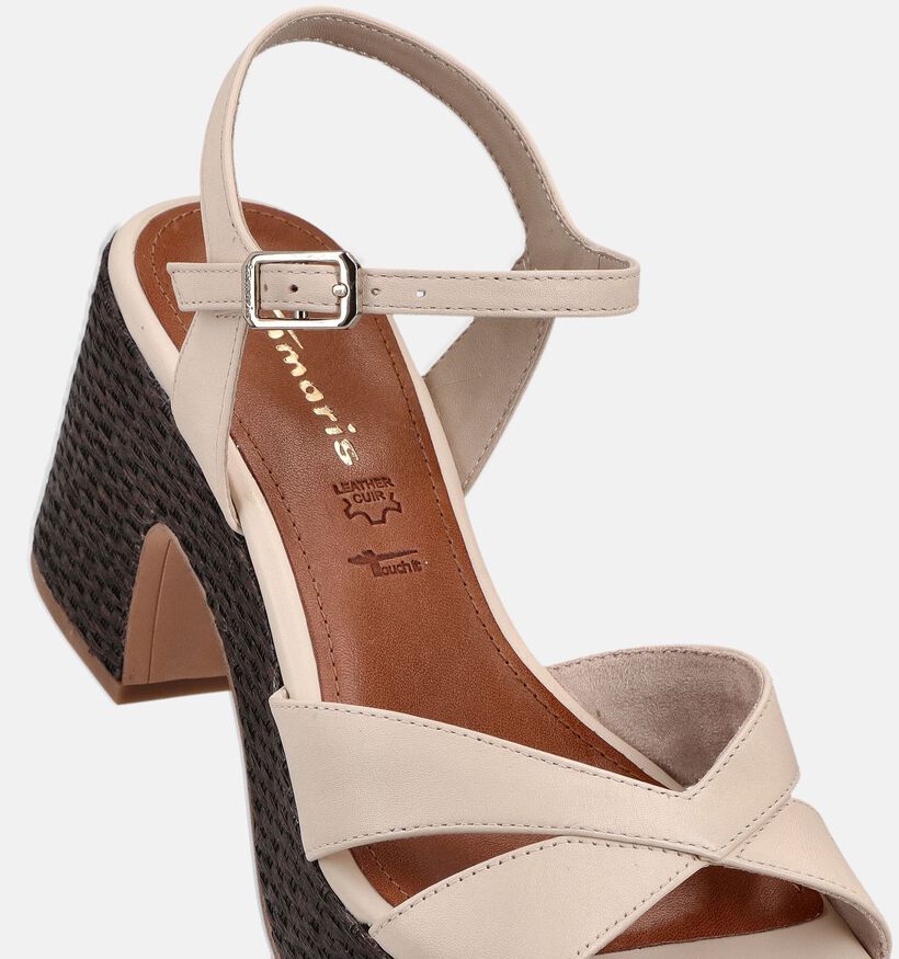 Tamaris Lichtbeige Sandalen op blokhak voor dames (371701)