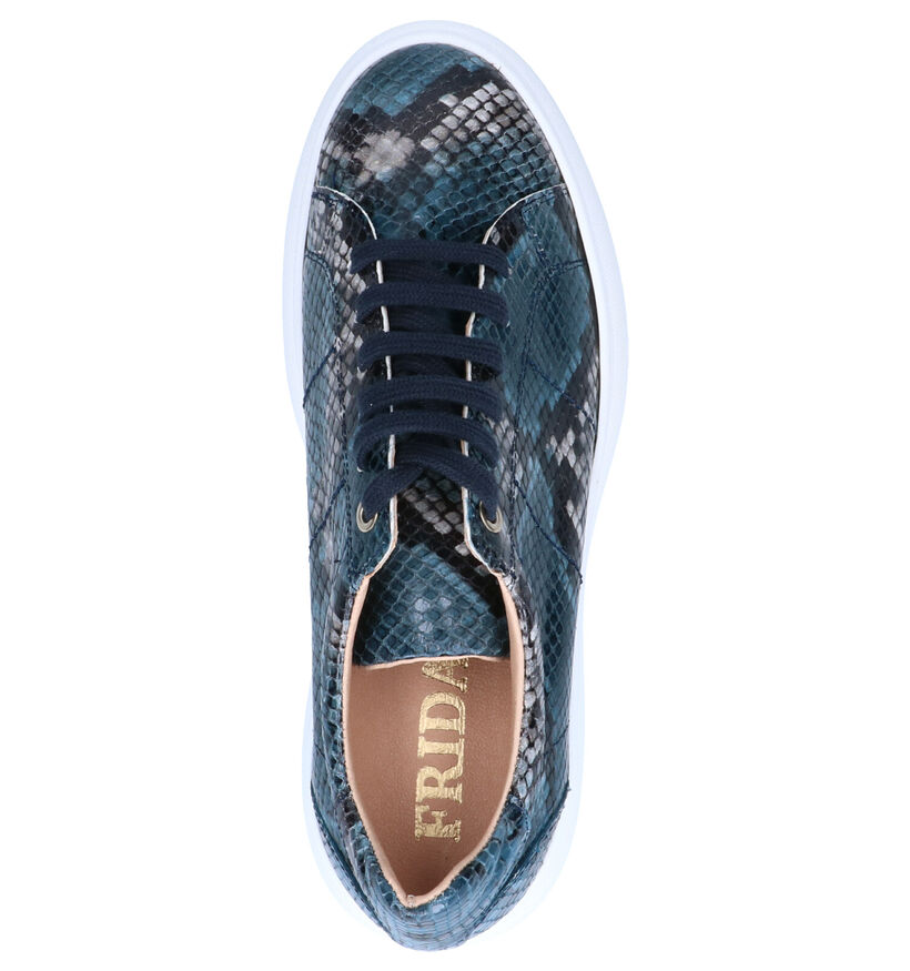 Frida Montana Blauwe Veterschoenen in leer (262447)