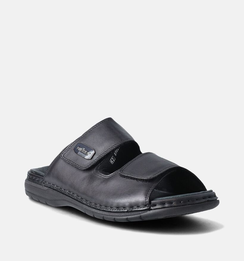 Rieker Zwarte Slippers Velcro voor heren (366091)