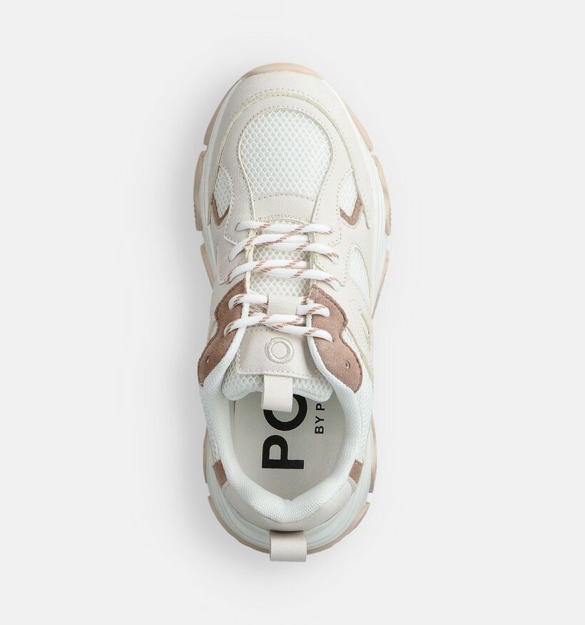 Posh by Poelman Ecru Veterschoenen voor dames (368757) - geschikt voor steunzolen