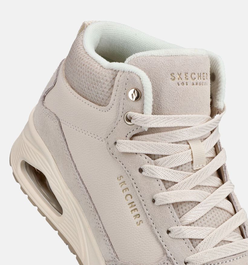 Skechers Uno Stacre Baskets montantes en Blanc pour femmes (376924) - pour semelles orthop&eacute;diques