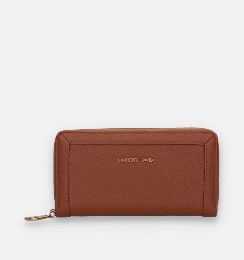 Laurent David Estee 004 Porte-monnaie zippé en Cognac pour femmes (342591)