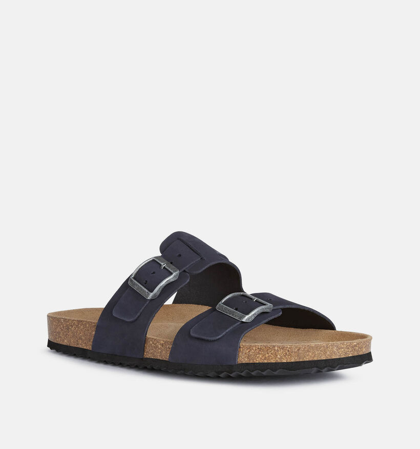 Geox Ghita Nu-pieds en Bleu fonc&eacute; pour hommes (369111)