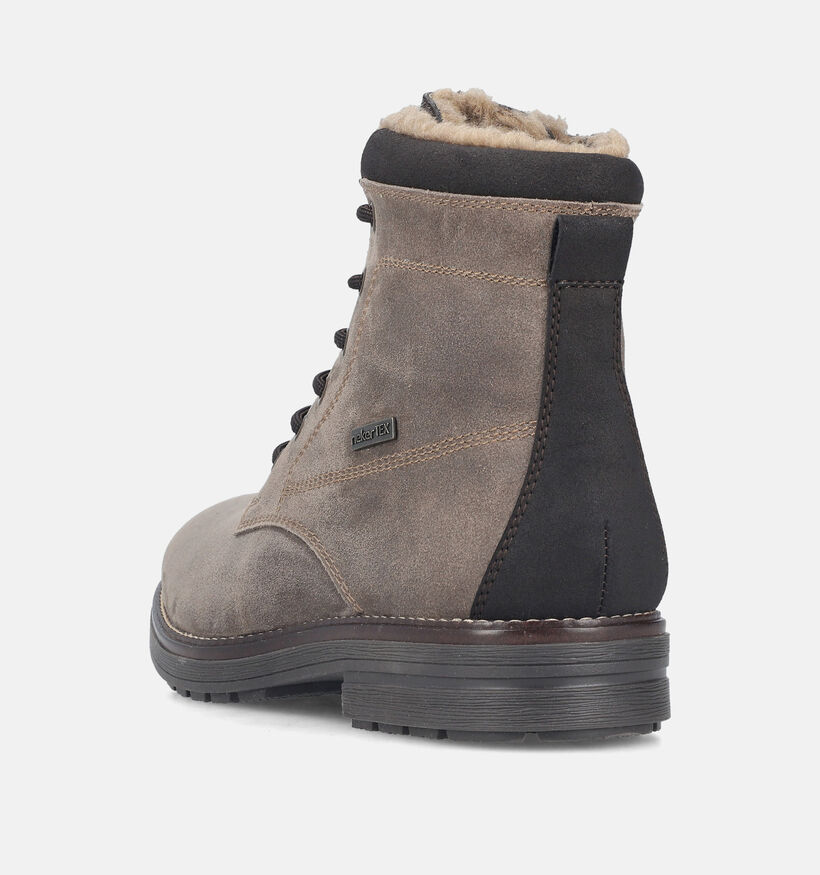 Rieker RiekerTEX Taupe Veterboots met Warme Voering voor heren (379833) - geschikt voor steunzolen