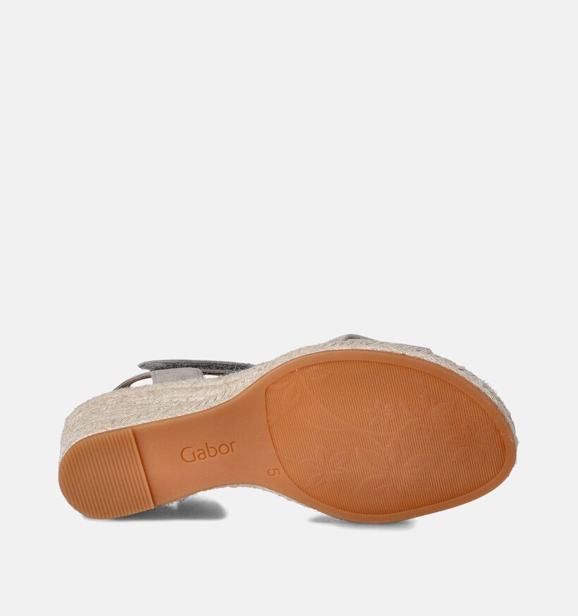 Gabor Sandales avec talon compensé en Vert kaki pour femmes (355020)