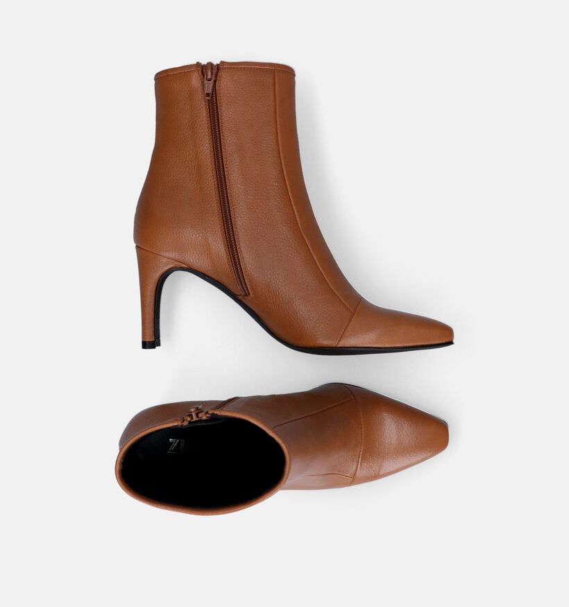 Zinda Bottines à talons en Camel pour femmes (314378)