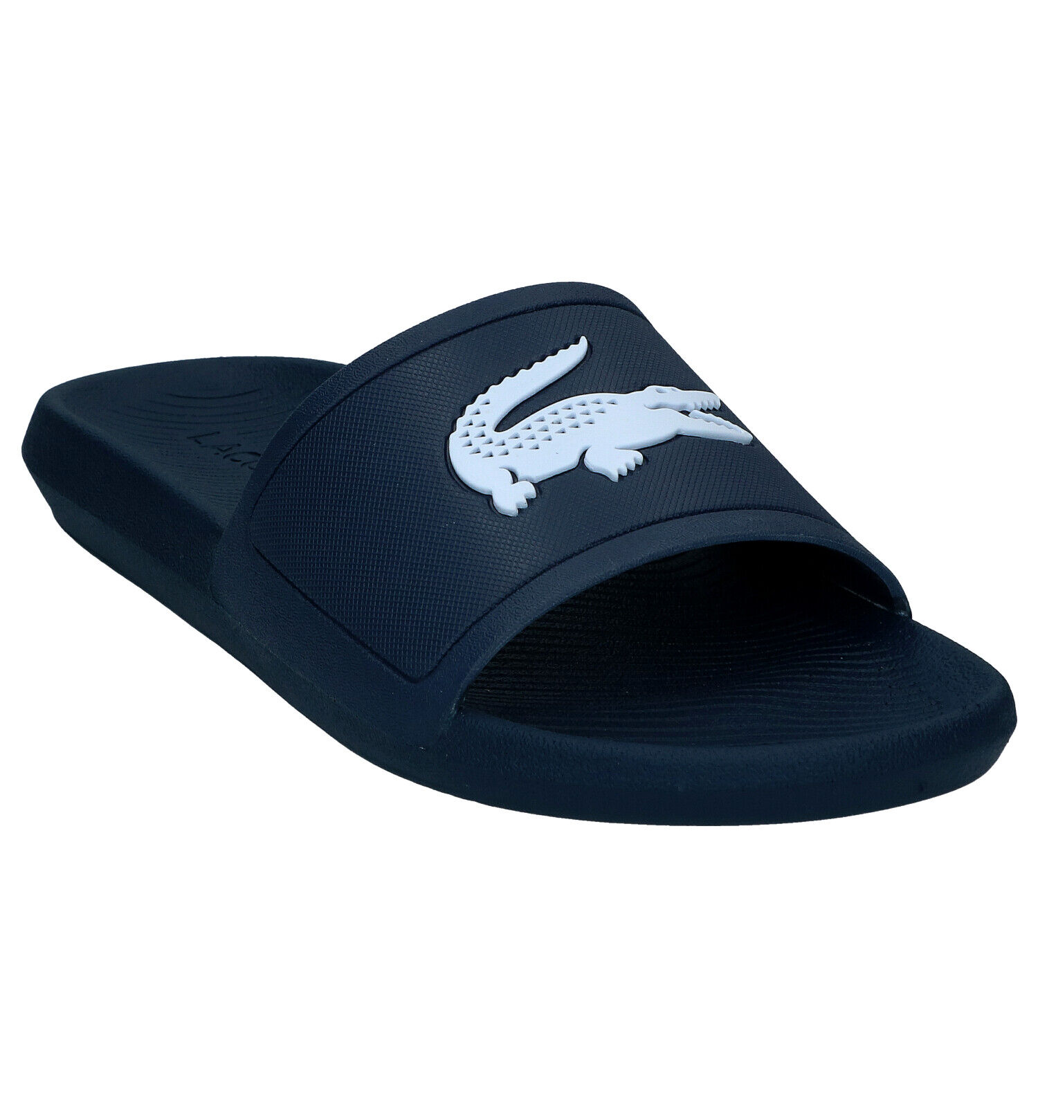 Lacoste Croco Slide Blauwe Slippers Heren Slippers Online op TORFS.BE
