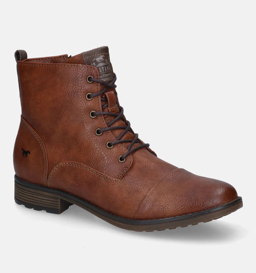 Mustang Boots à lacets en Cognac pour femmes (313807)