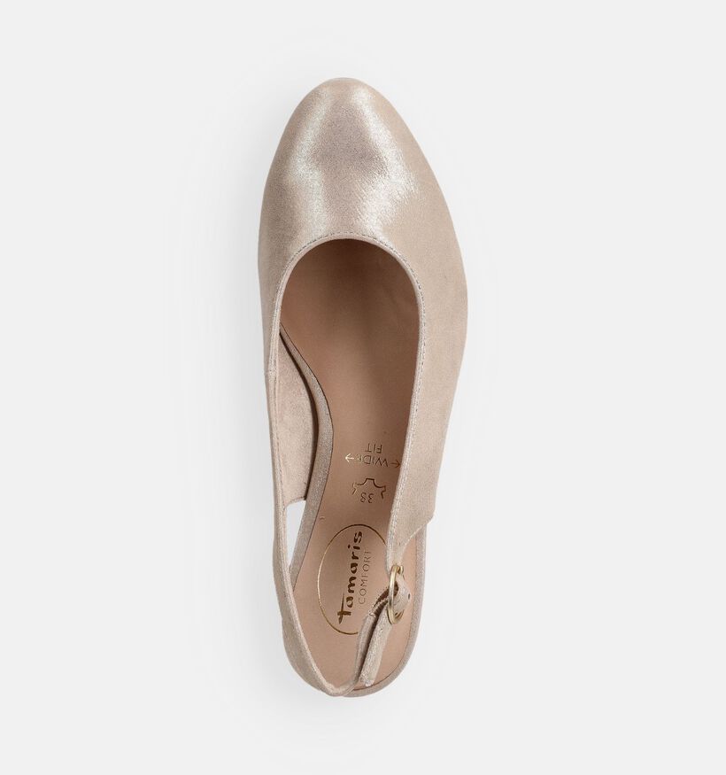 Tamaris Comfort Escarpins slingback en Or pour femmes (367858)