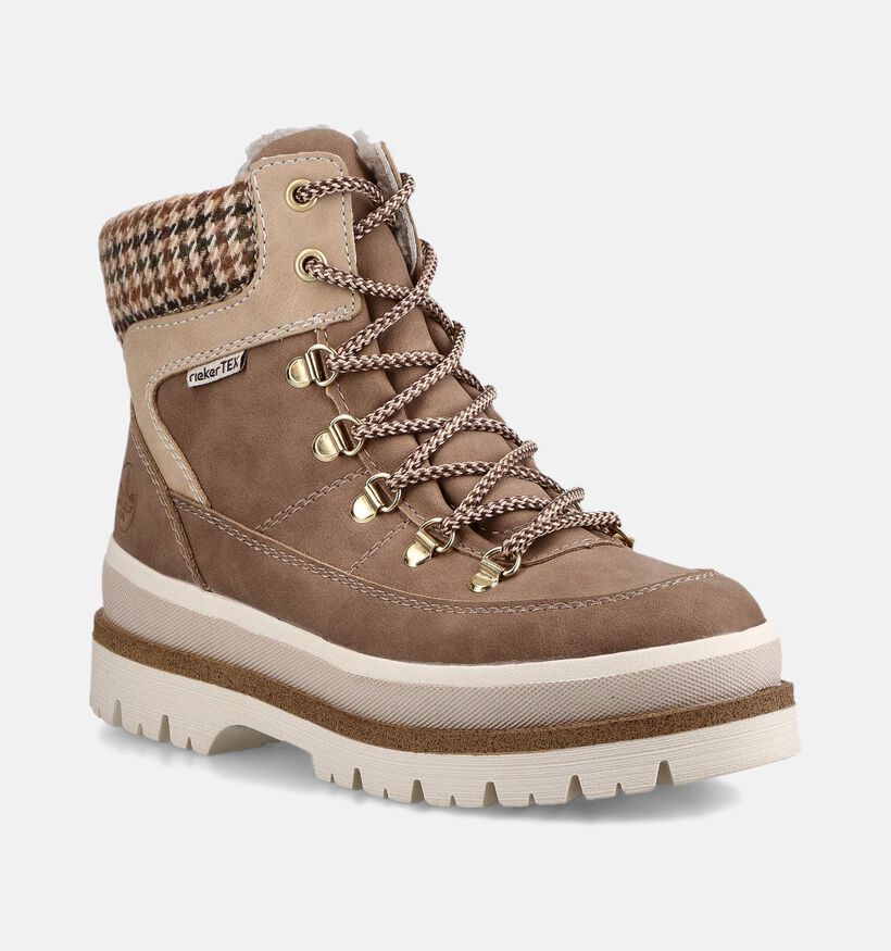 Rieker Taupe Boots met Veters en Rits voor dames (379957)