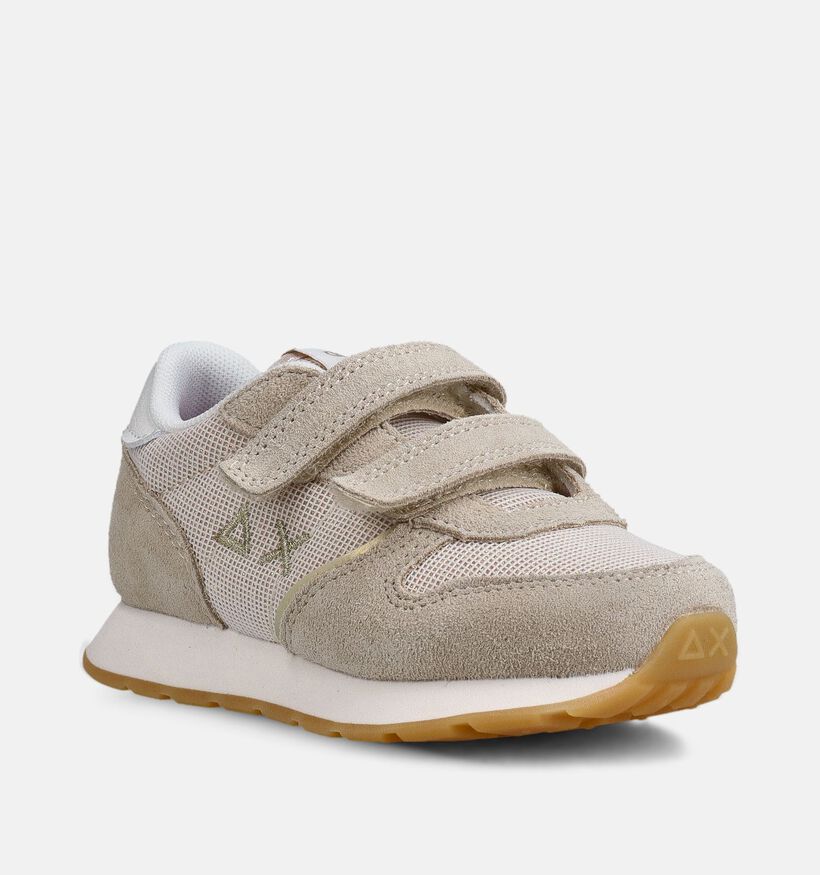 Sun68 Ally Glitter Baskets basses en Beige pour filles (369051) - pour semelles orthop&eacute;diques