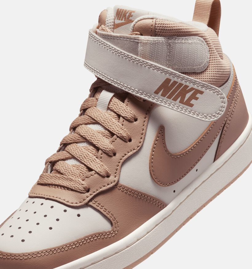Nike Court Borough Ecru Sneakers voor meisjes (364593) - geschikt voor steunzolen