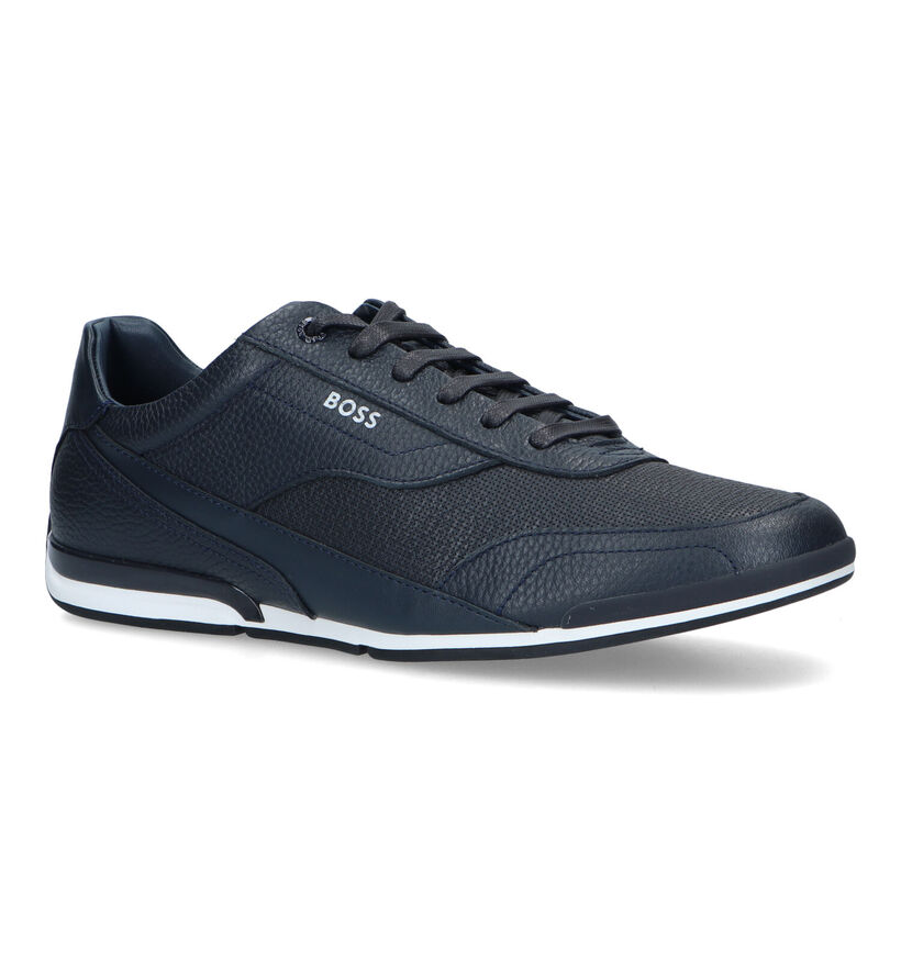 BOSS Saturn Low Chaussures à lacets en Bleu pour hommes (331943) - pour semelles orthopédiques