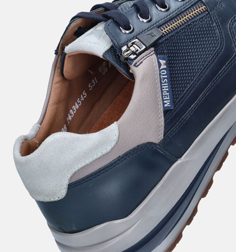 Mephisto Bradley Randy Blauwe Veterschoenen voor heren (355158) - geschikt voor steunzolen