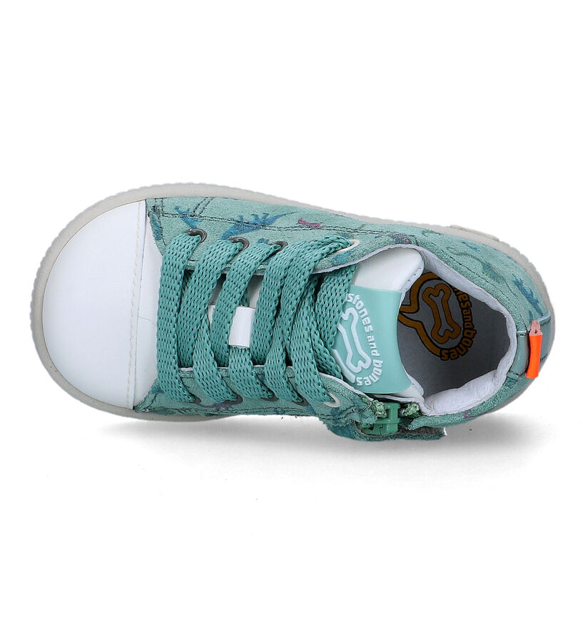 STONES and BONES Dint Blauwe Babyschoenen met dino's voor jongens (322097) - geschikt voor steunzolen