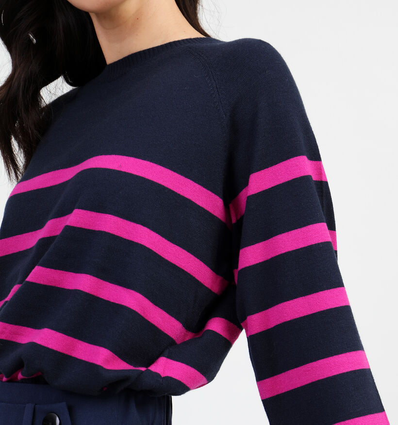 Pieces Sia Blauwe Gestreepte trui voor dames (344983)