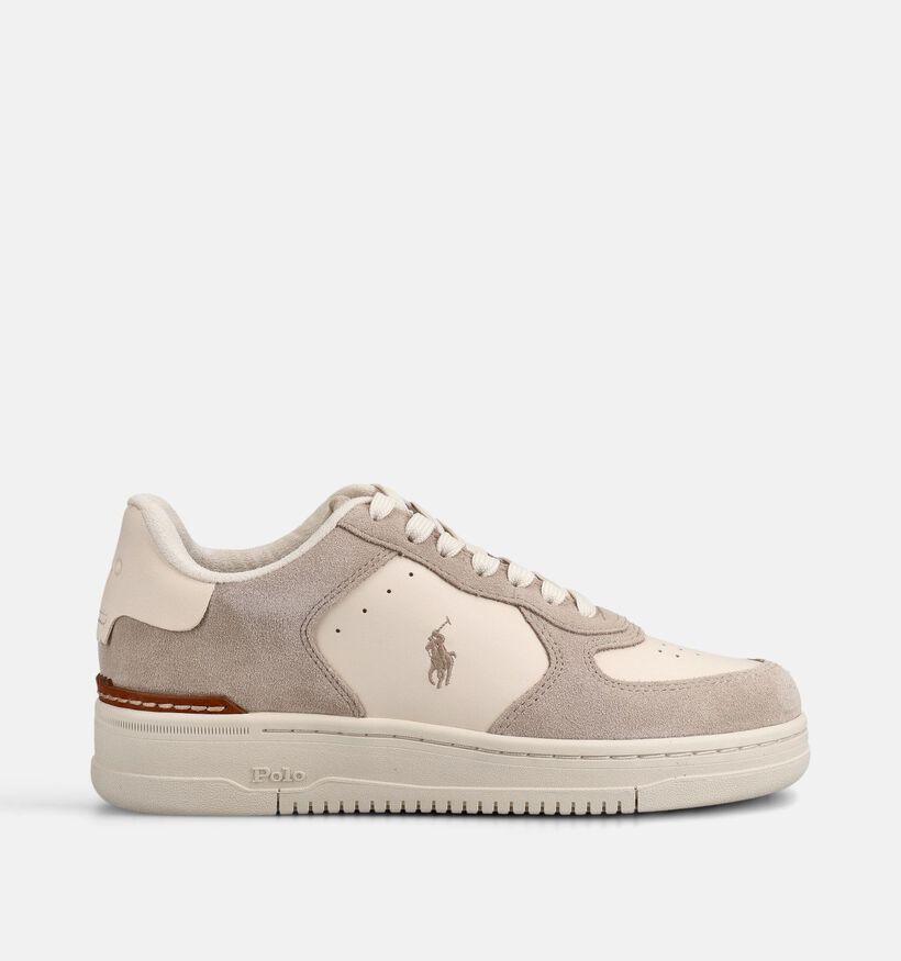 Polo Ralph Lauren Masters Baskets basses en Beige/Ecru pour femmes (377204) - pour semelles orthop&eacute;diques