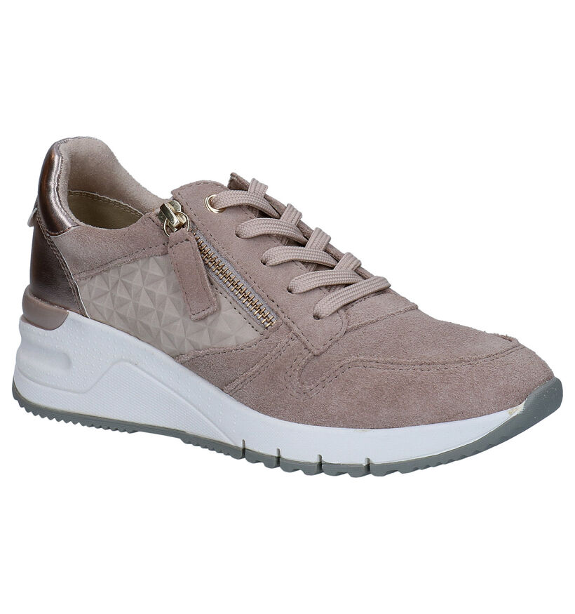 Tamaris Taupe Veterschoenen in nubuck (286295)