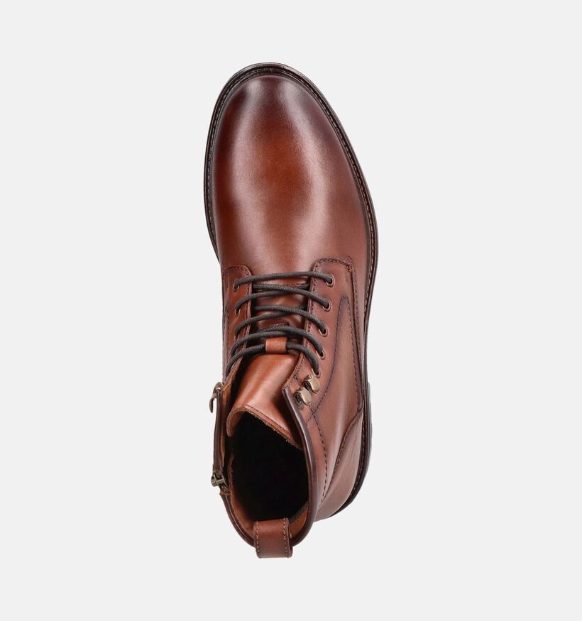 Via Borgo Boots &agrave; lacets en Cognac pour hommes (379284)