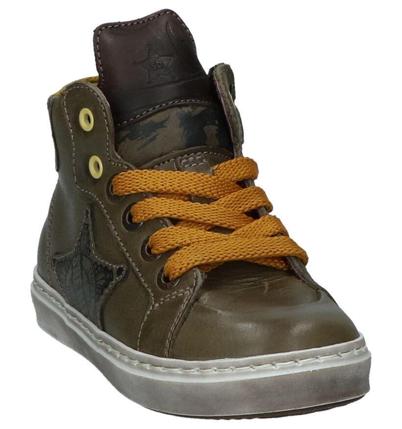 STONES and BONES Chaussures hautes en Vert foncé en cuir (223411)