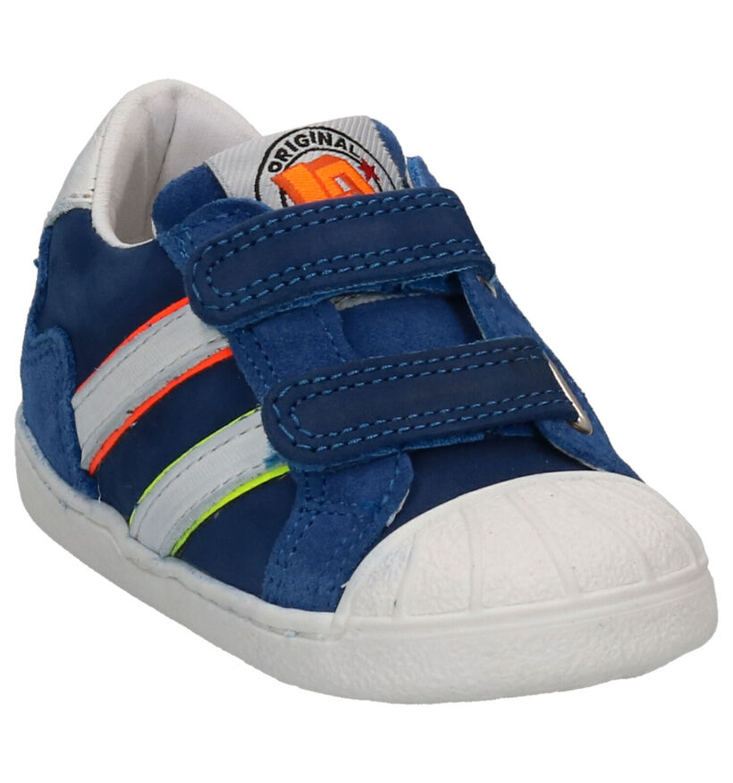 Little David Pablo Blauwe Velcroschoenen in leer (273223)