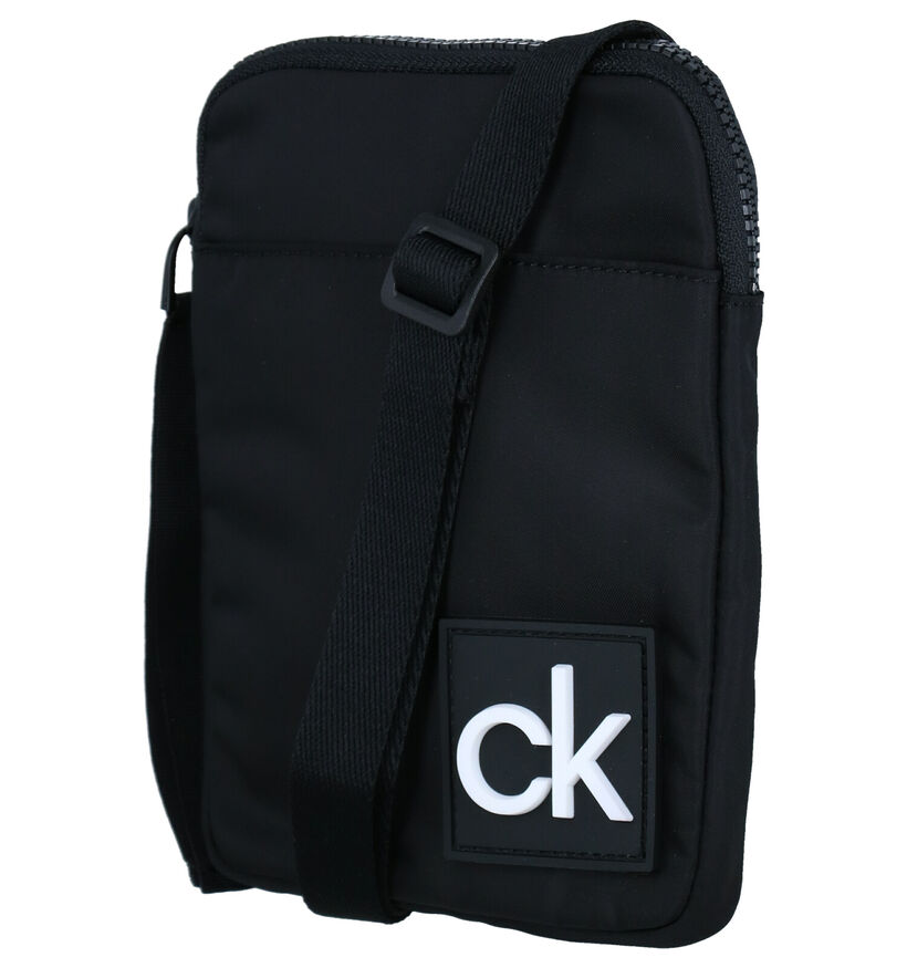 Calvin Klein Accessories Flat Pack S Sac porté croisé en Noir en textile (280461)