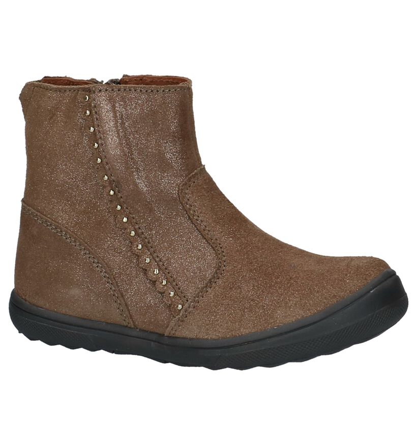 Milo & Mila Taupe Korte Laarsjes in nubuck (226021)