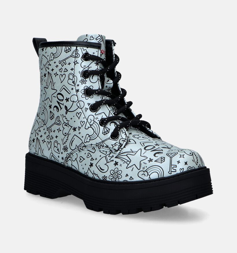 Skechers Gravlen Hi Boots en Argent pour filles (345252)