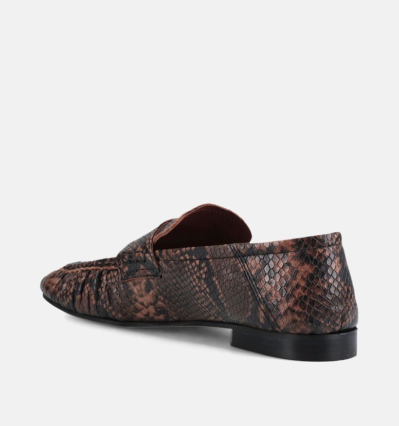 March23 Teleste Chocolat Python Bruine/Zwarte Loafers voor dames (381046)