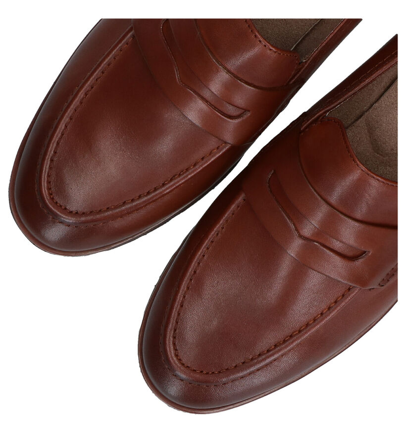 Jana Cognac Loafers in leer (280897)