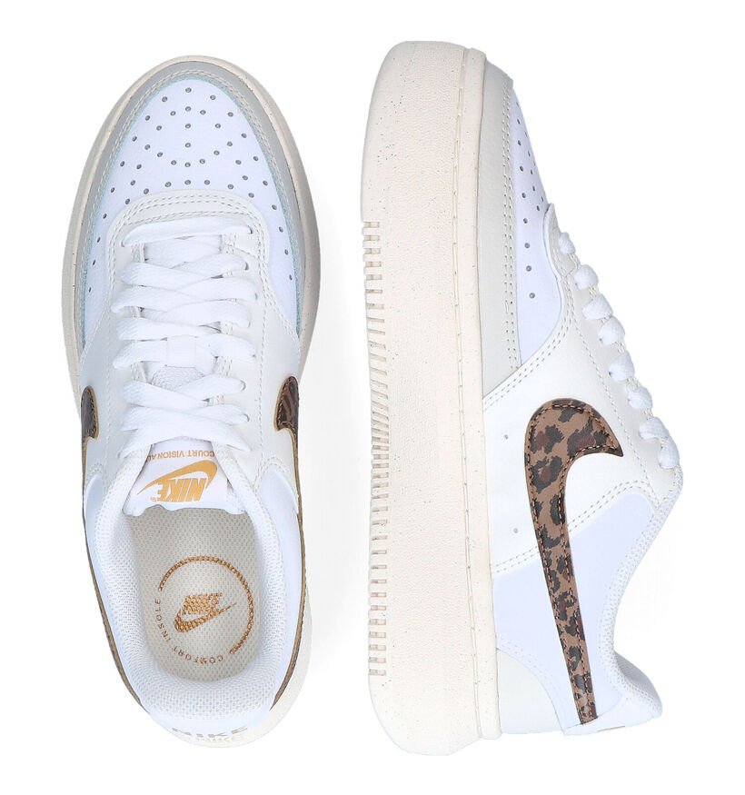 Nike Court Vision Alta Witte Sneakers in kunstleer (299464)