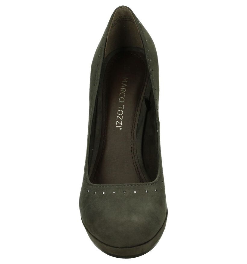 Taupe Pumps Marco Tozzi in stof (202638)
