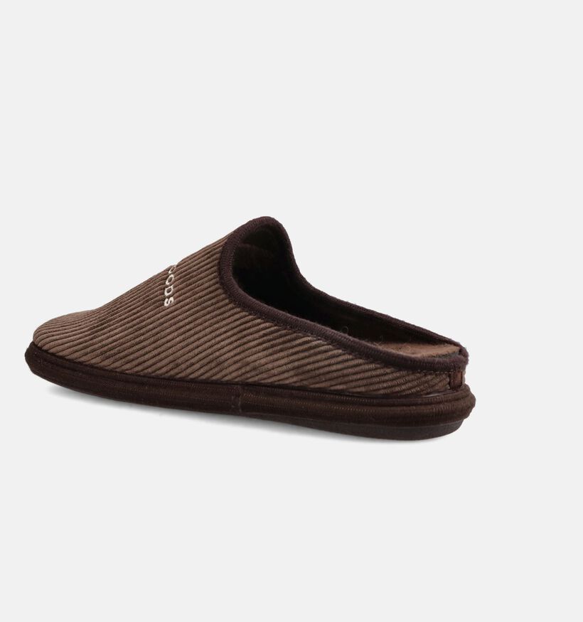 River Woods Hendrik Corduroy Pantoufles en Marron pour hommes (381212) - pour semelles orthop&eacute;diques