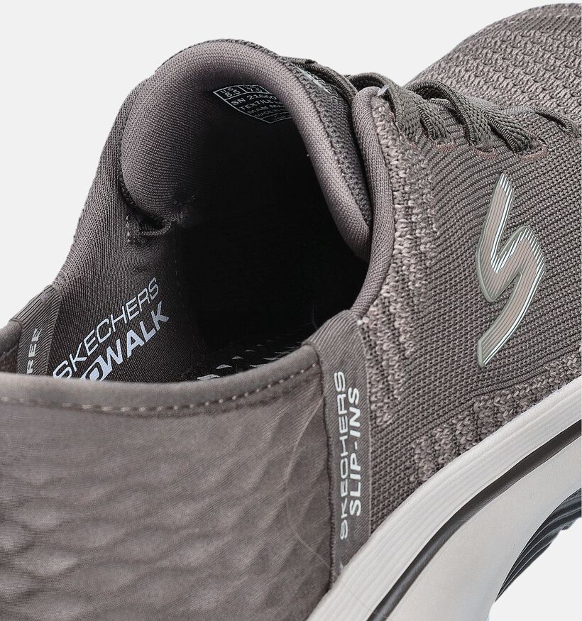 Skechers Go Walk Arch Fit Baskets en Taupe pour hommes (350315) - pour semelles orthopédiques