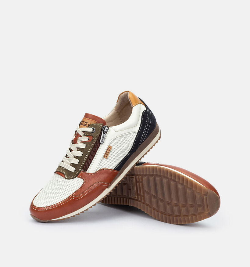 Pikolinos Liverpool Witte/Cognac Rits-Veterschoenen voor heren (370605) - geschikt voor steunzolen