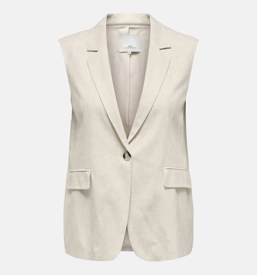 ONLY Carmakoma Agnes Blazer sans manches en Beige pour femmes (342924)