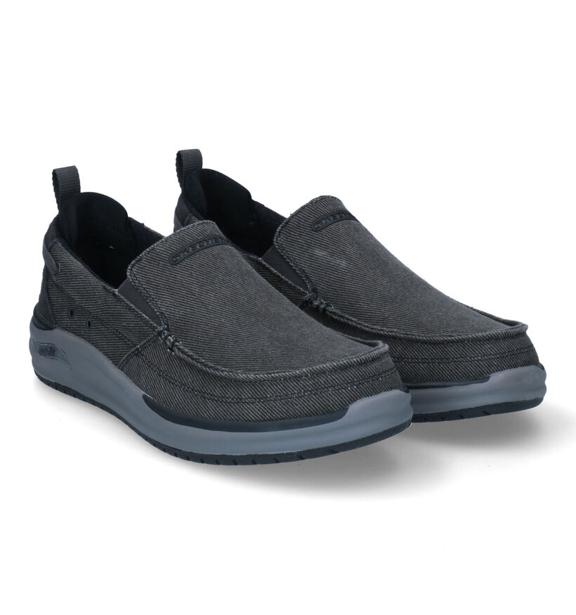 Skechers Arch Fit Melo Port Bow Grijze Instappers in stof (306012)