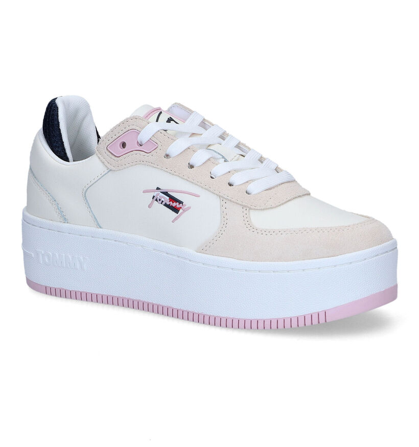 Tommy Hilfiger Iconic Flatform Baskets en Beige en cuir (314134)