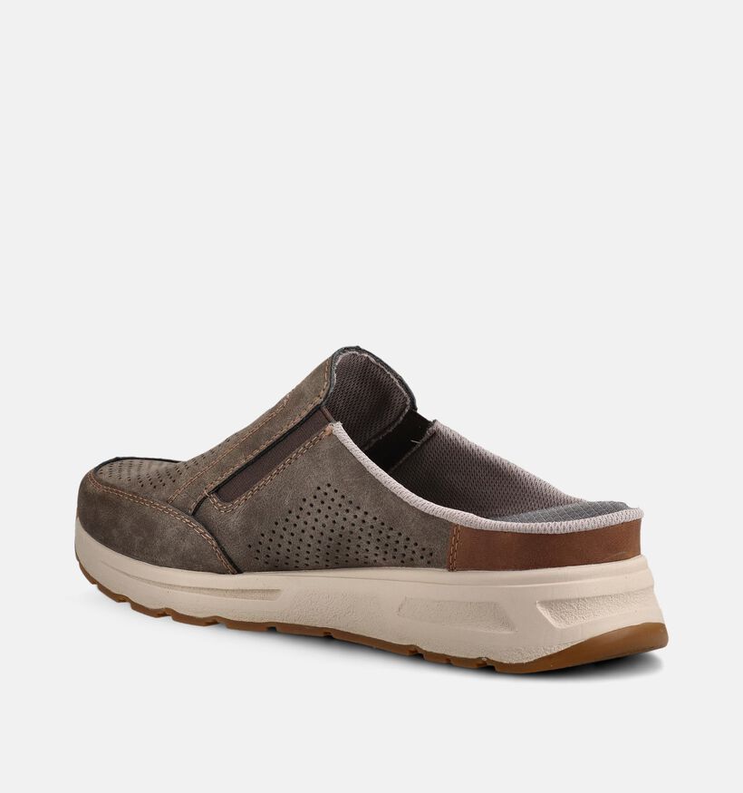 Rieker Nu-pieds plates en Marron pour hommes (370484) - pour semelles orthop&eacute;diques