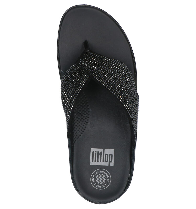 FitFlop Twiss Crystal Zwarte Teenslippers in stof (267799)