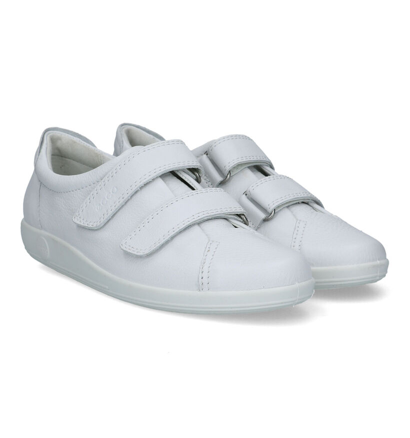 ECCO Soft 2.0 Witte Velcroschoenen voor dames (321149) - geschikt voor steunzolen