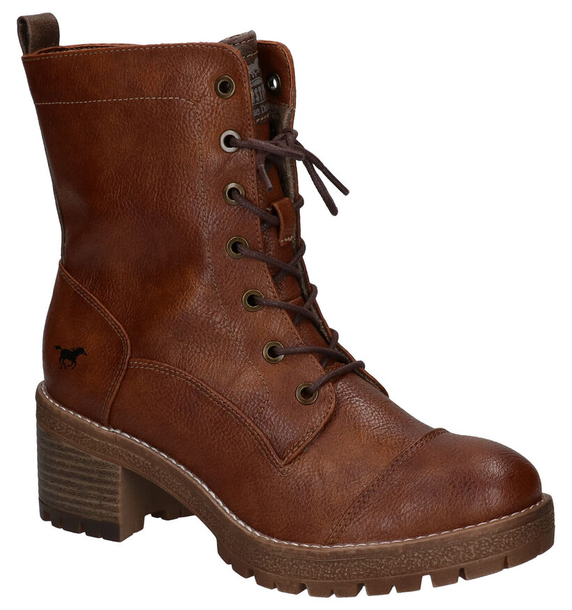 Mustang Cognac Boots in kunstleer (280945)