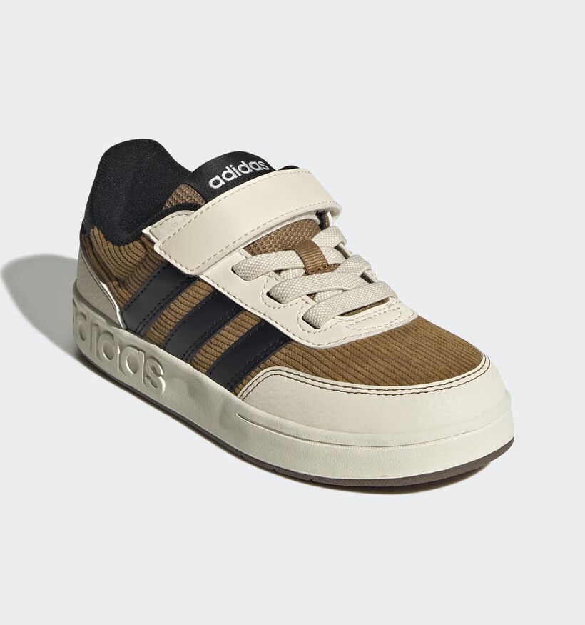 adidas Breakbase Beige/Bruine Sneakers voor jongens, meisjes (359625) - geschikt voor steunzolen