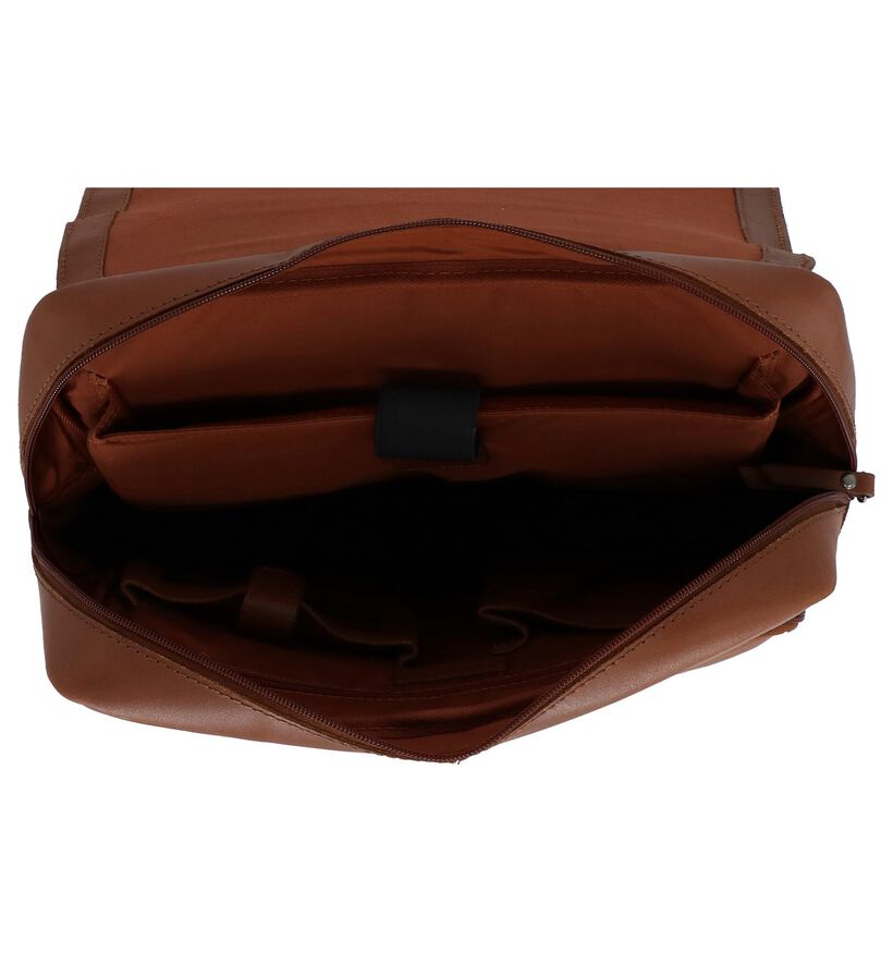 Cognac Laptoprugzak Burkely On The Move met Powerbank in leer (252881)