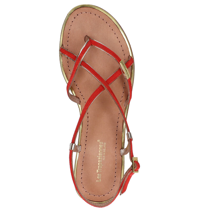 Les Tropeziennes Monagold Oranje Sandalen in daim (275040)