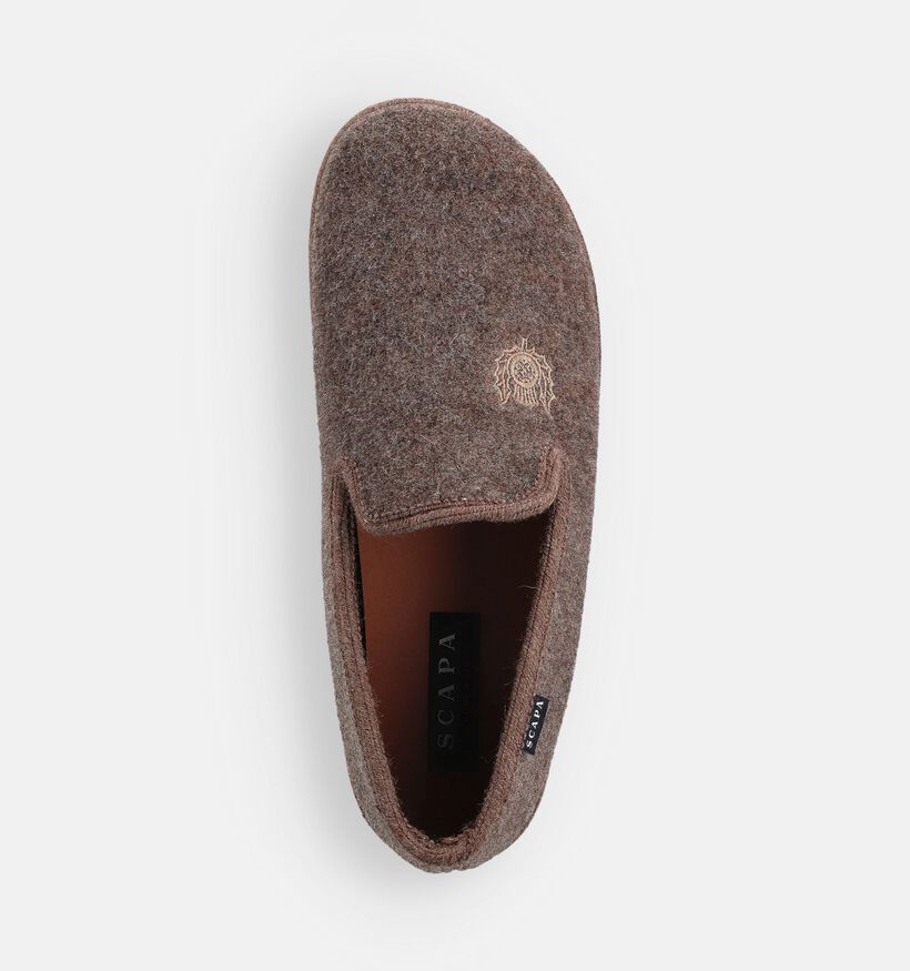 Scapa Pantoufles fermées en Marron pour hommes (364104) - pour semelles orthopédiques