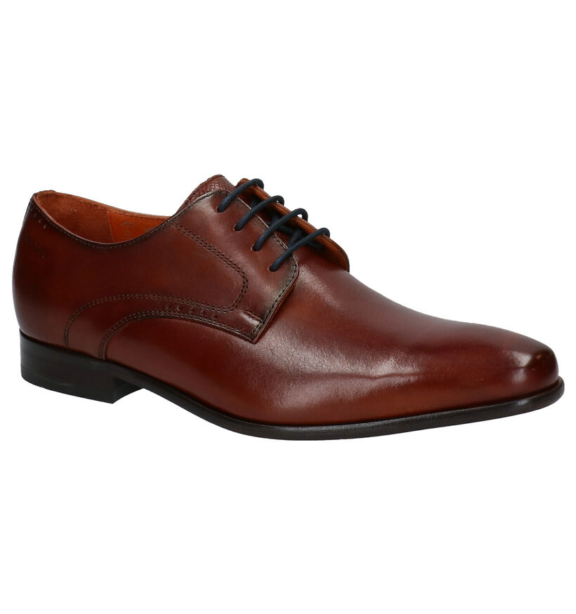 Van Lier Cognac Geklede Veterschoenen in leer (291345)