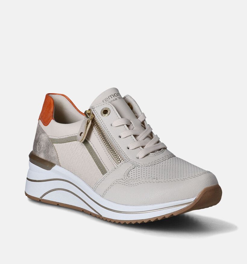 Remonte Ecru Sneakers voor dames (351210) - geschikt voor steunzolen