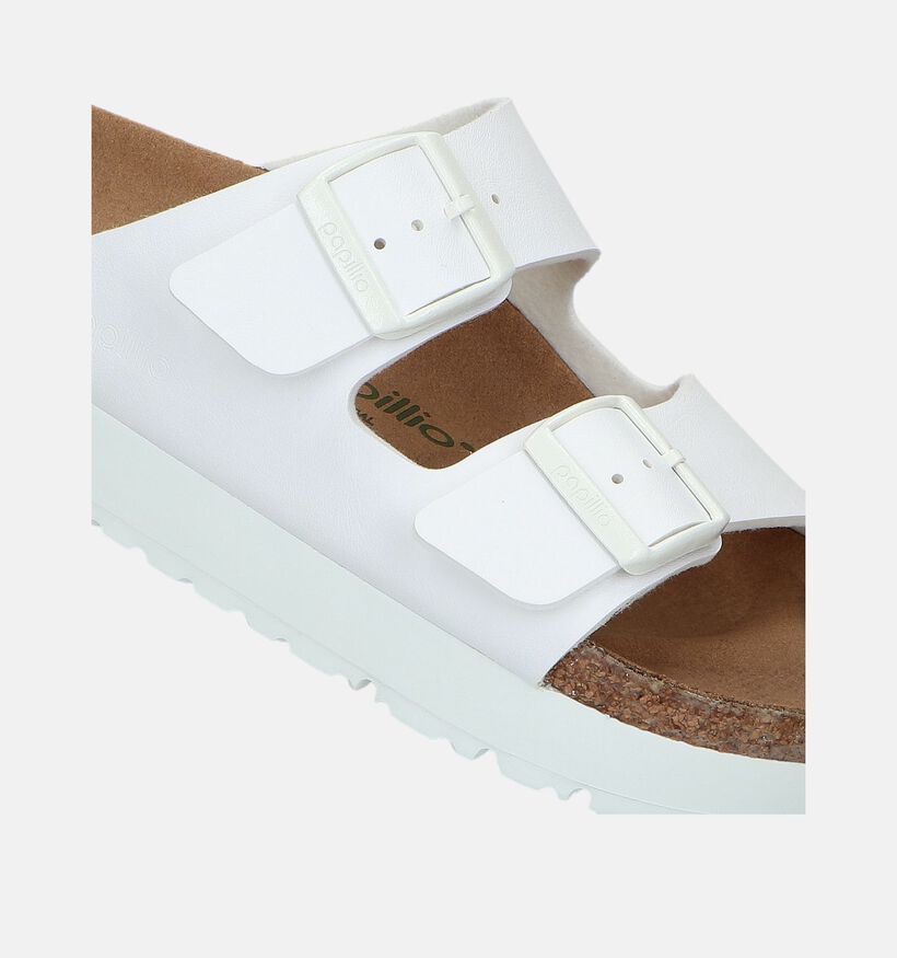 Birkenstock Arizona Pap Flex Platform Witte Slippers voor dames (338037)